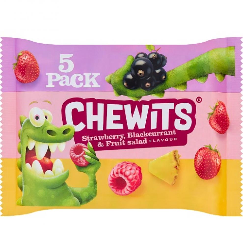 Chewits Strawberry Blackcurrant and Fruit Salad Flavour (Box) 12 x 5 x 30g - Out of Date